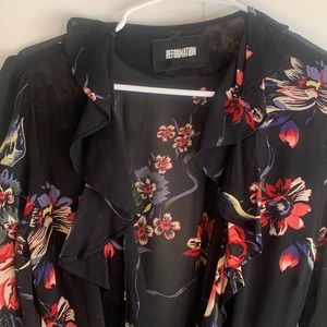 Floral short wrap dress Reformation